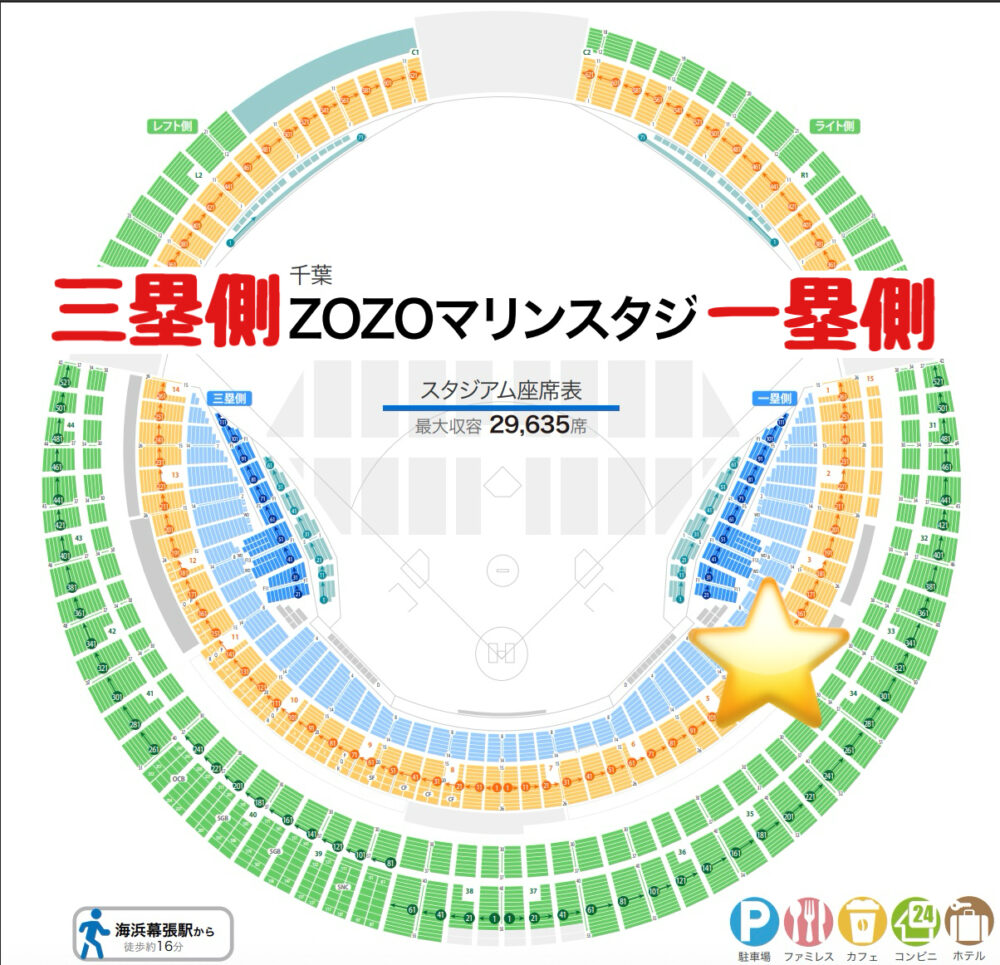 ZOZOマリンスタジアムでライブ 座席からの見え方を紹介!アリーナ・フロア2/フロア3/フロア4(千葉マリンスタジアム)