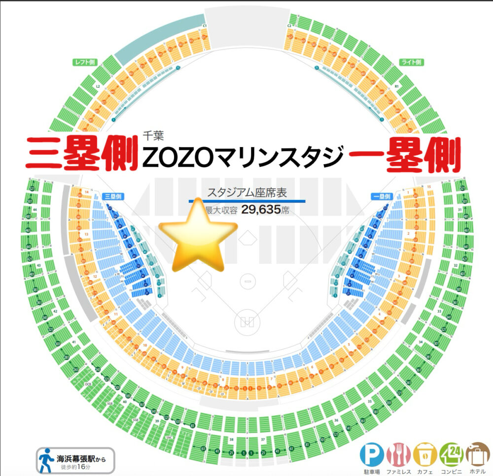 ZOZOマリンスタジアムでライブ 座席からの見え方を紹介!アリーナ・フロア2/フロア3/フロア4(千葉マリンスタジアム)