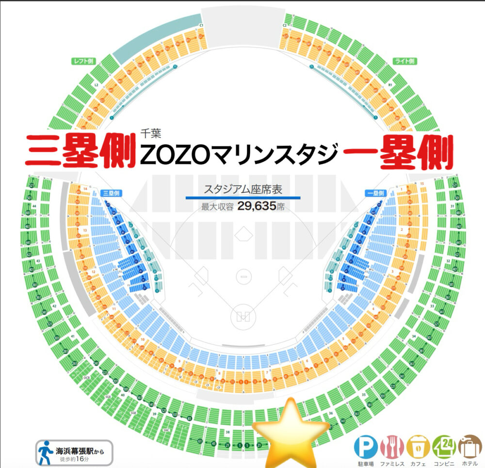 ZOZOマリンスタジアムでライブ 座席からの見え方を紹介!アリーナ・フロア2/フロア3/フロア4(千葉マリンスタジアム)
