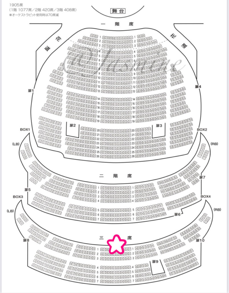 梅田芸術劇場 座席　見え方　座席表　3階