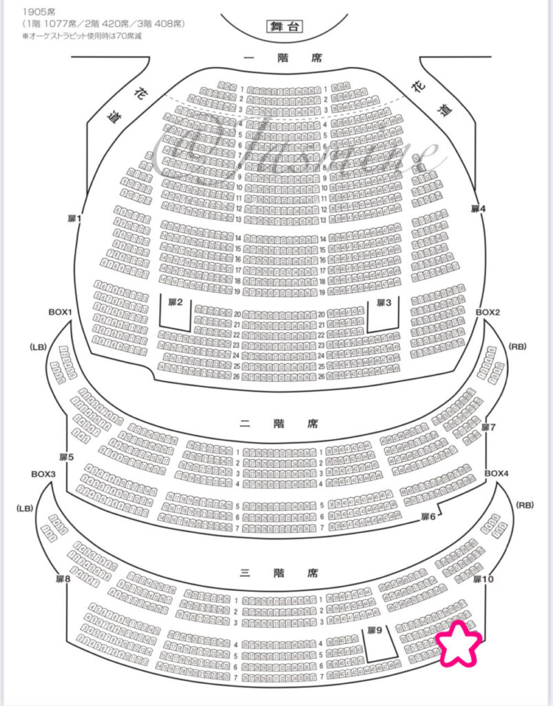 梅田芸術劇場 座席　見え方　座席表　3階