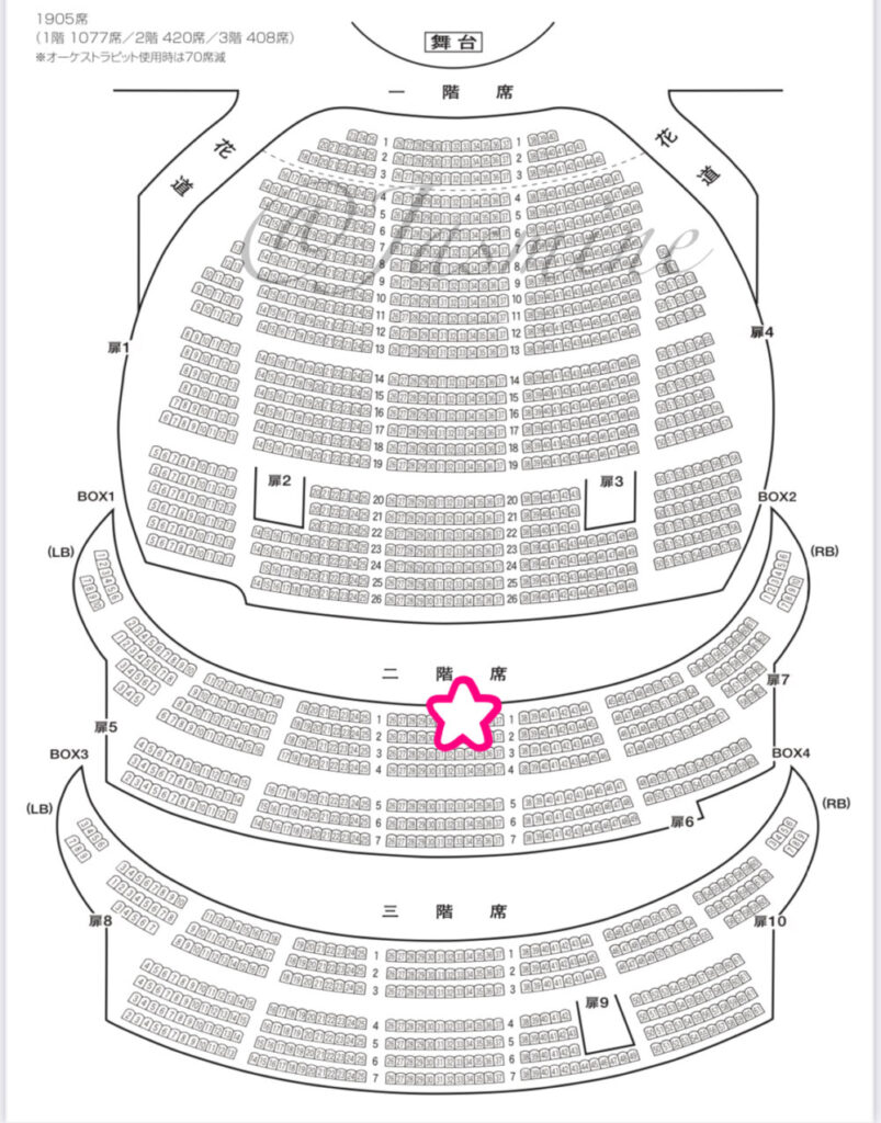 梅田芸術劇場 座席　見え方　座席表　2階