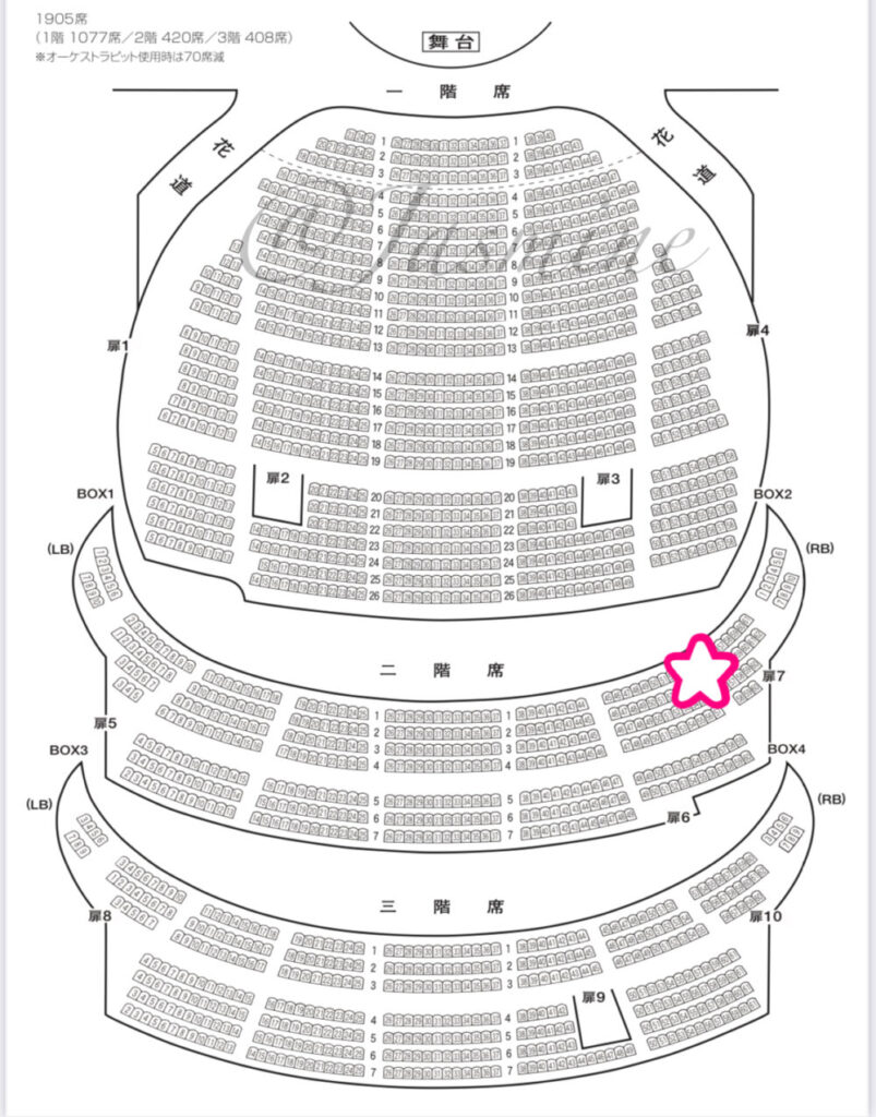 梅田芸術劇場 座席　見え方　座席表　2階