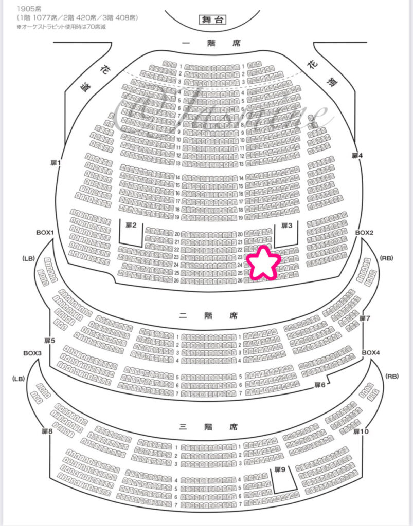 梅田芸術劇場 座席　見え方　座席表　1階