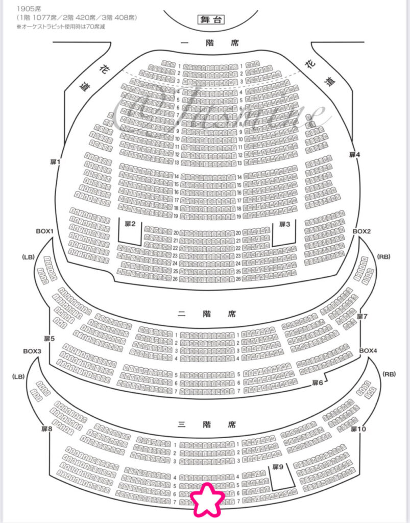 梅田芸術劇場 座席　見え方　座席表　3階