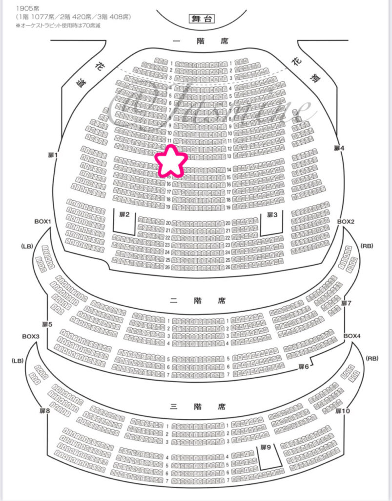 梅田芸術劇場 座席　見え方　座席表　1階