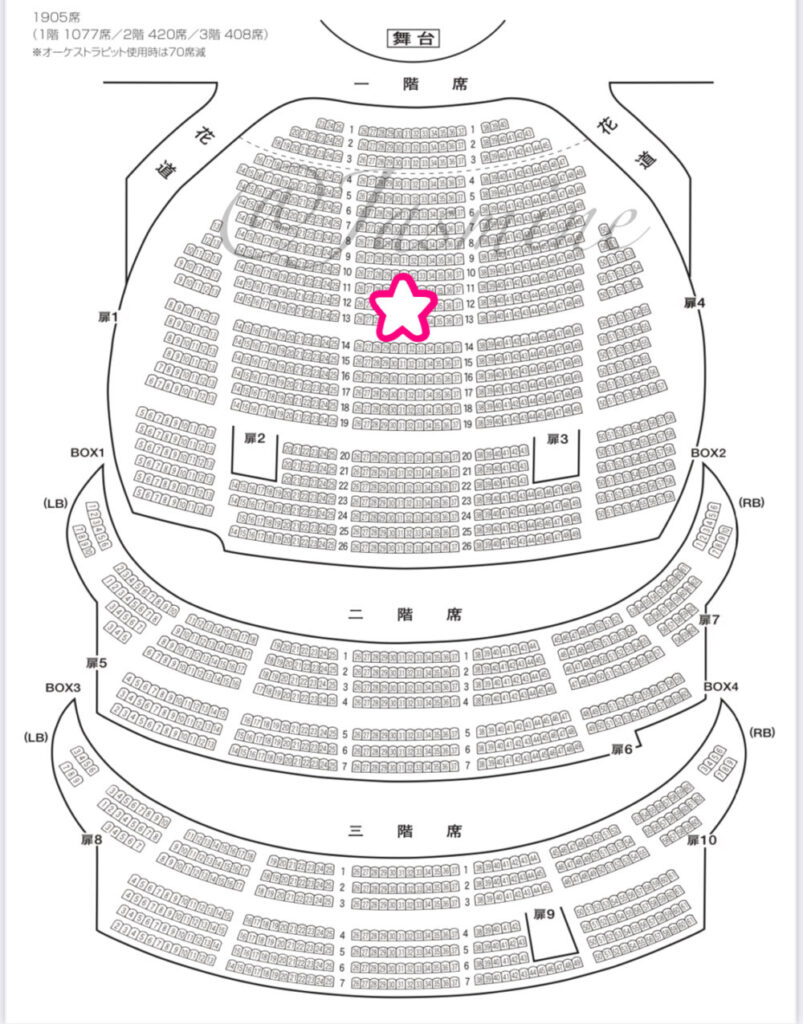 梅田芸術劇場 座席　見え方　座席表　1階