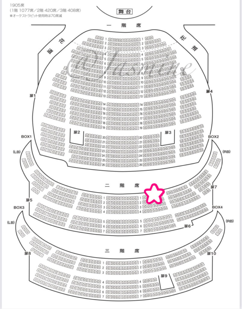 梅田芸術劇場 座席　見え方　座席表　2階