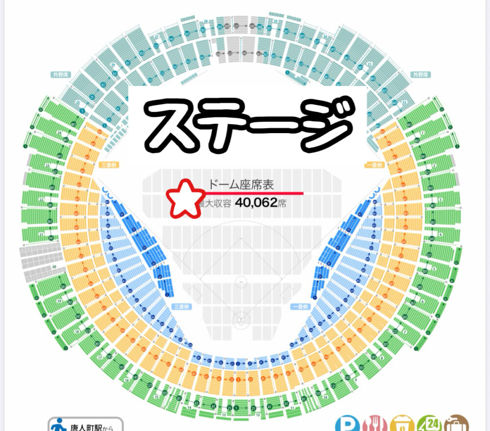 みずほPayPayドームのライブ　アリーナ座席からの見え方