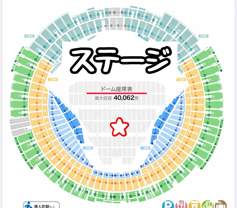 みずほPayPayドームのライブ　アリーナ座席からの見え方