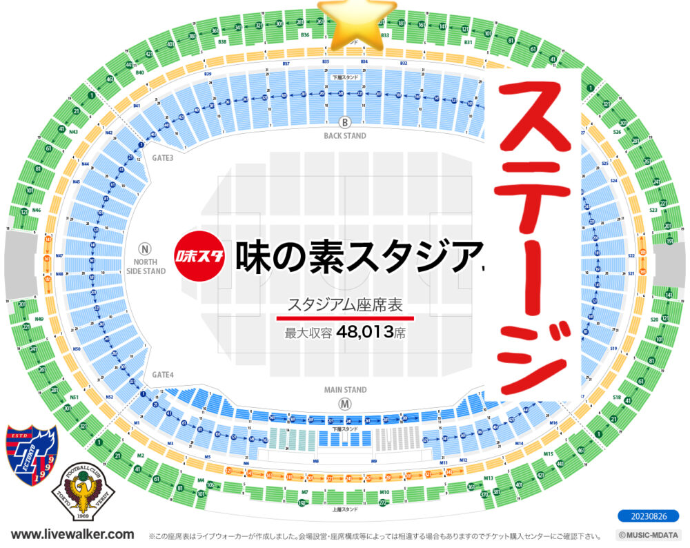 味の素スタジアム ライブ座席からの見え方を上層下層スタンドごとに画像紹介